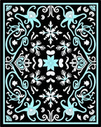 Black Cyan Floral Medallion Artistry Rug