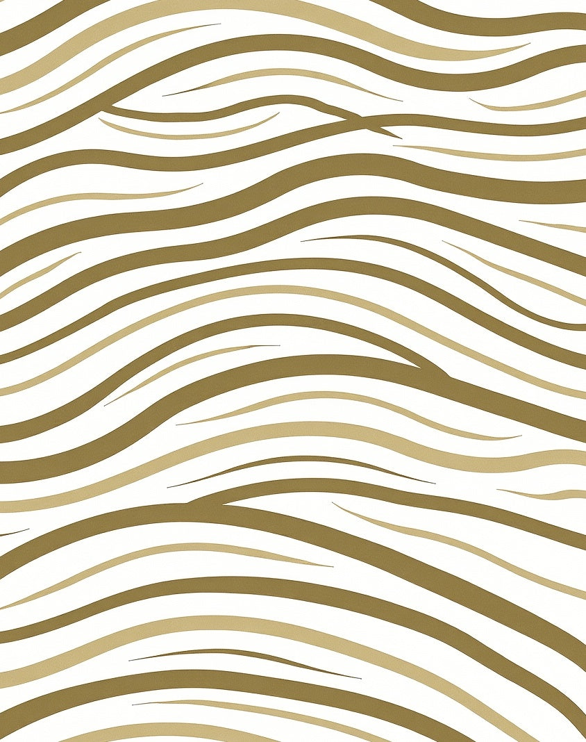 Golden White Wavy Stripe Rug