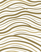 Golden White Wavy Stripe Rug