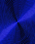Vibrant Electric Blue Swirl Lines Rug