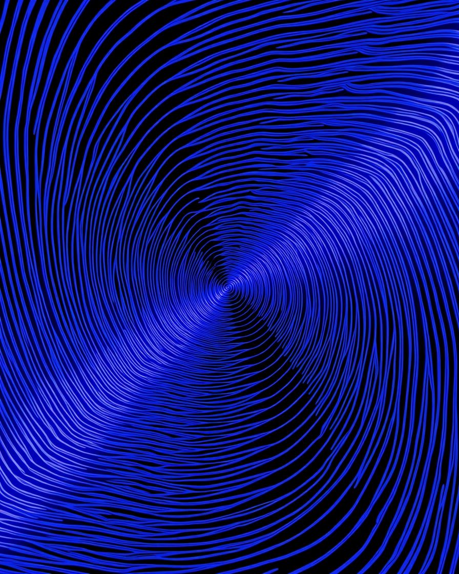 Vibrant Electric Blue Swirl Lines Rug