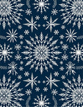 White Snowflakes on Navy Background Rug