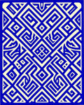Bold Blue Maze Geometric Rug