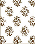 Brown Floral Scroll Medallion Rug