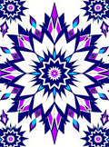 Vibrant Blue Violet Starburst Mandala Rug