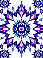Vibrant Blue Violet Starburst Mandala Rug