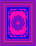 Hot Pink Blue Concentric Hypnotic Rug