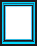 Bold Black Blue Geometric Border Rug