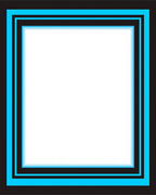 Bold Black Blue Geometric Border Rug