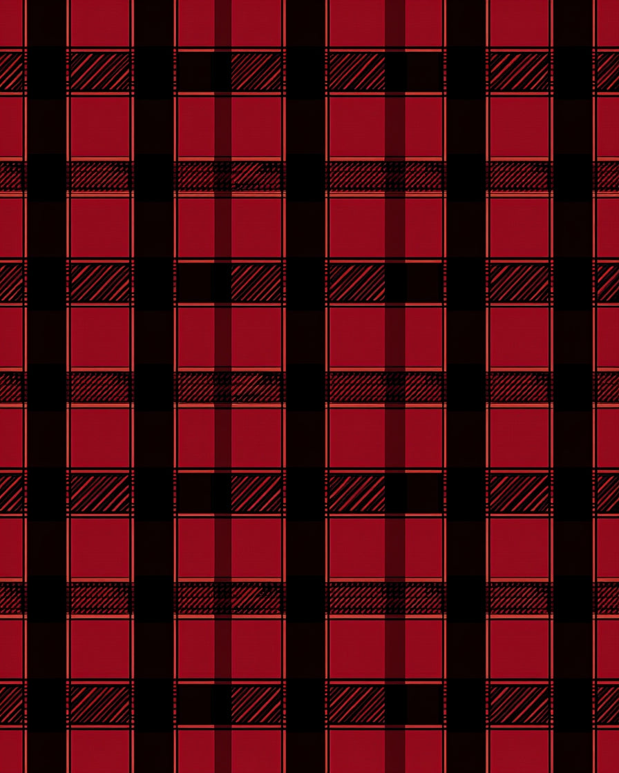 Classic Red Black Plaid Tartan Rug