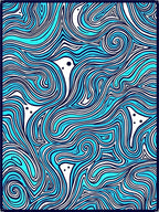 Vibrant Aqua Ink Swirls Rug