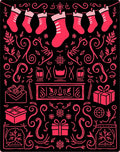 Crimson Christmas Stocking Fireplace Collection Rug