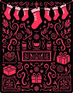 Crimson Christmas Stocking Fireplace Collection Rug