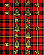 Red Black Plaid Yellow Floral Elements Rug