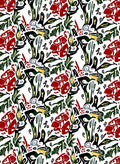 Abstract Red Black Gold Leaf Art Rug