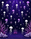 Deep Sea Jellyfish Under Purple Lights Rug