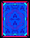 Bright Blue Neon Geometric Medallion Rug