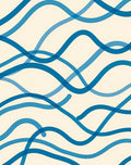 Ocean Blue Wavy Contour Rug