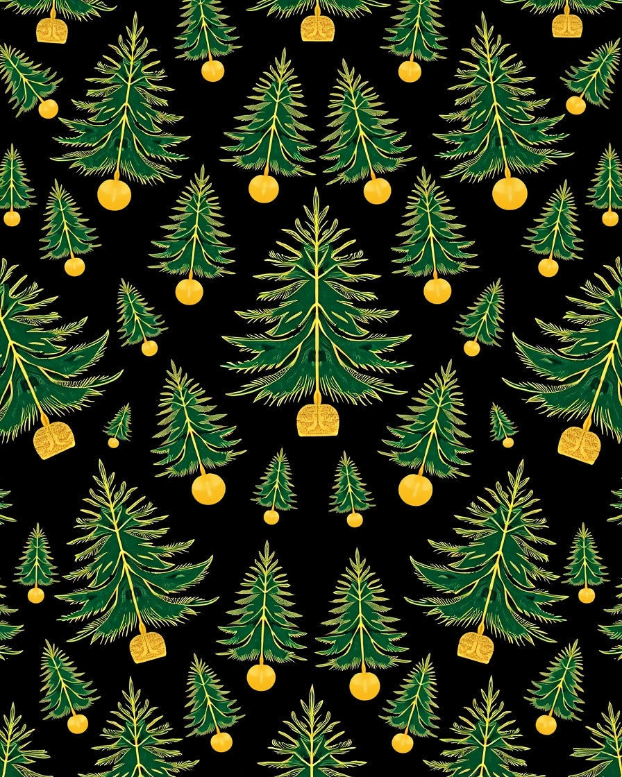 Emerald Green Christmas Tree Ornaments Rug