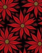 Bold Red Floral Sunburst Rug
