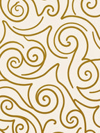 Luxe Gold Swirls and Curves Rug