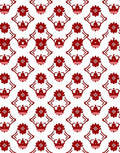 Crimson Floral Diamond Lattice Rug