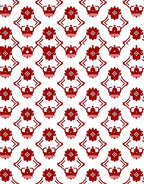 Crimson Floral Diamond Lattice Rug