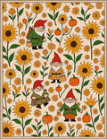 Autumn Gnomes and Sunflowers Field Rug