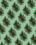 Green Pine Boughs with Red Berries Rug