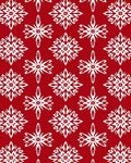 White Festive Snowflake Red Background Rug