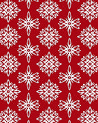 White Festive Snowflake Red Background Rug
