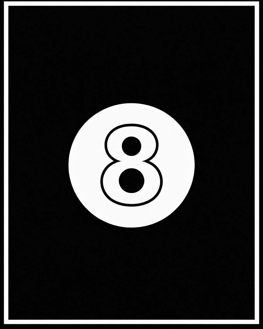 Bold Black White Eight Ball Rug