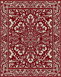 Deep Red Floral Burst Mandala Rug