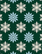 Earthy Cream Blue Starburst Medallion Rug