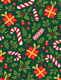 Festive Holly Candy Cane Gift Garland Rug