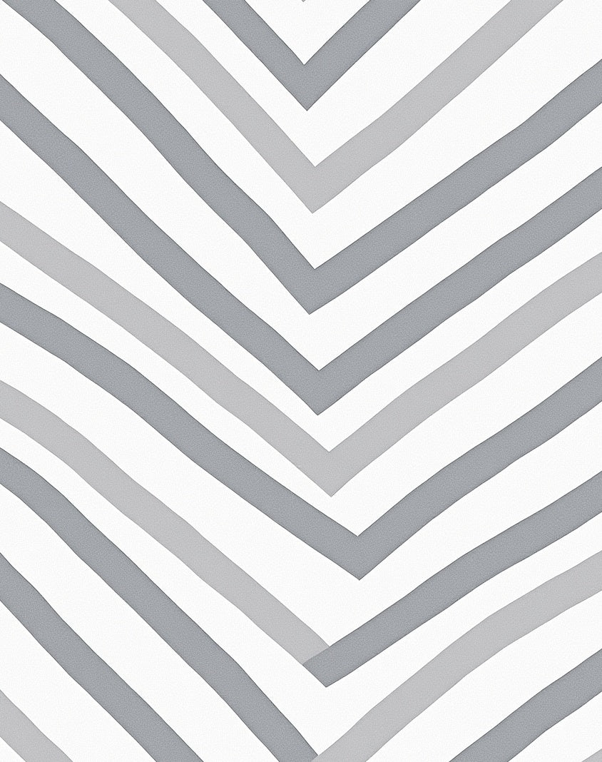 Gray White Chevron Lines Rug