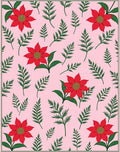 Red Floral Fern Background Rug