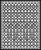 Abstract Black Geometric Lattice Rug