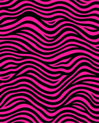 Vibrant Pink Zebra Stripe Waves Rug