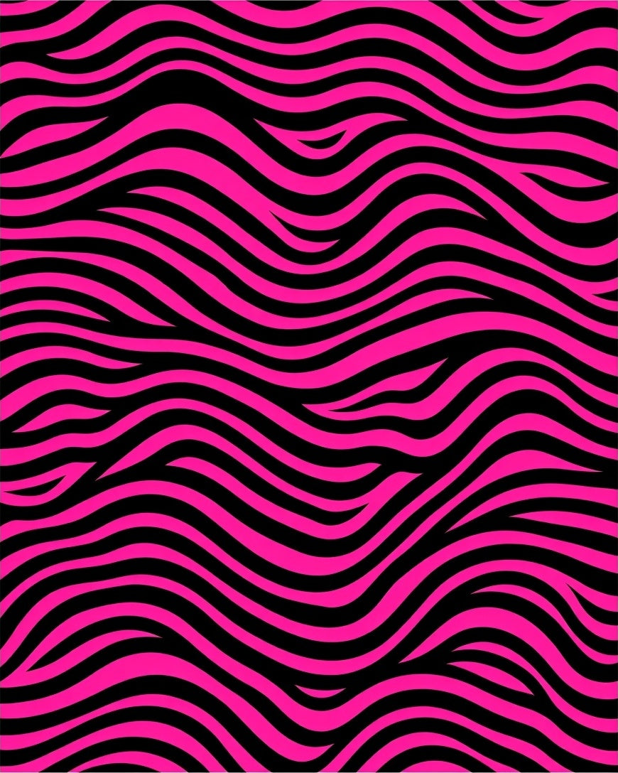 Vibrant Pink Zebra Stripe Waves Rug