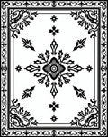 Classic Black and White Floral Medallion Rug