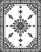 Classic Black and White Floral Medallion Rug