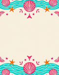 Coral Seashell Starfish Waves Rug