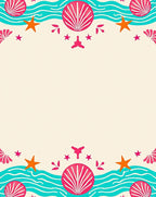 Coral Seashell Starfish Waves Rug