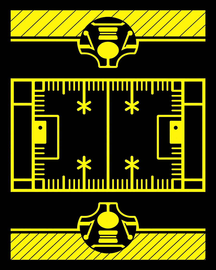 Bold Yellow Mechanical Geometric Rug