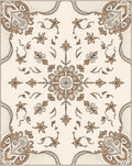 Sepia Floral Mandala Corner Detail Rug