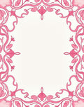 Ornate Pink Floral Scroll Frame Rug
