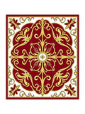 Classic Red Gold Floral Medallion Rug