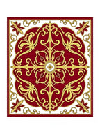 Classic Red Gold Floral Medallion Rug
