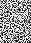 Whimsical Black White Swirl Abstract Rug